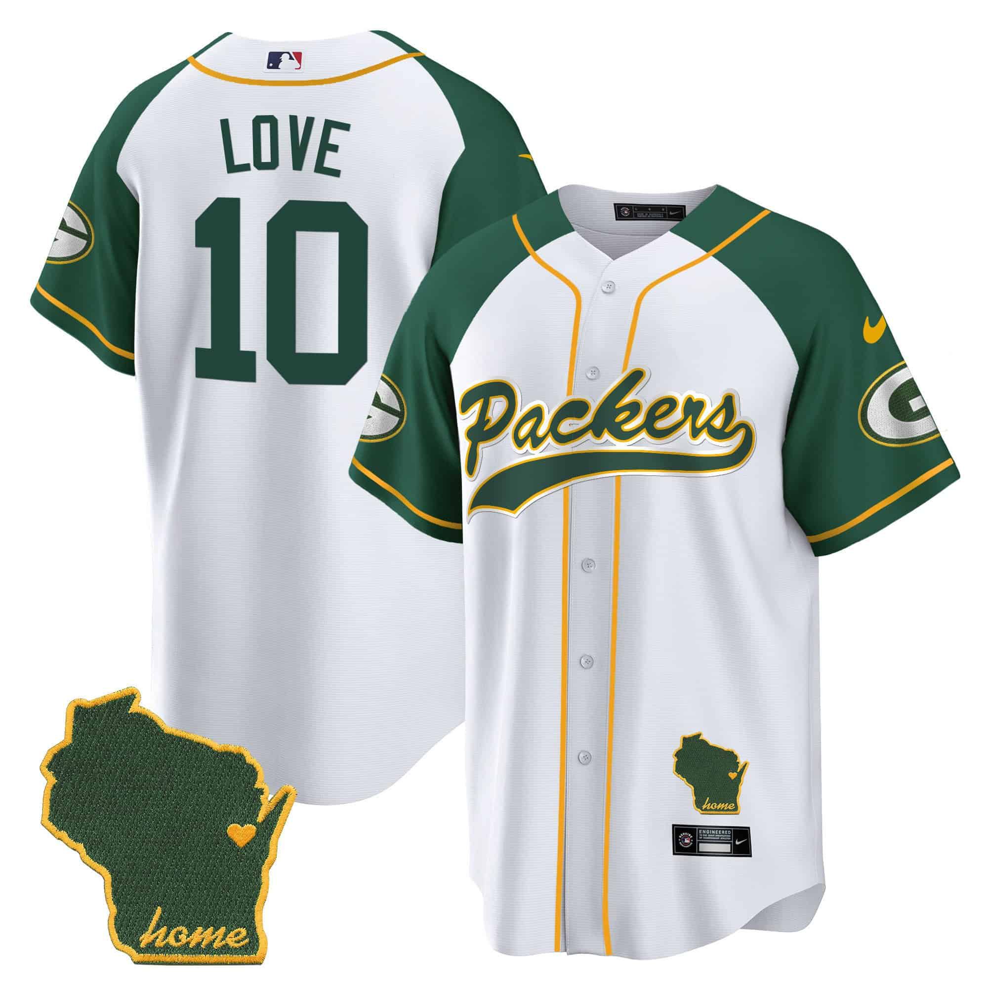 Men Green Bay Packers #10 Love White 2024 Nike Home Patch Baseball NFL Jersey style 1->indianapolis colts->NFL Jersey